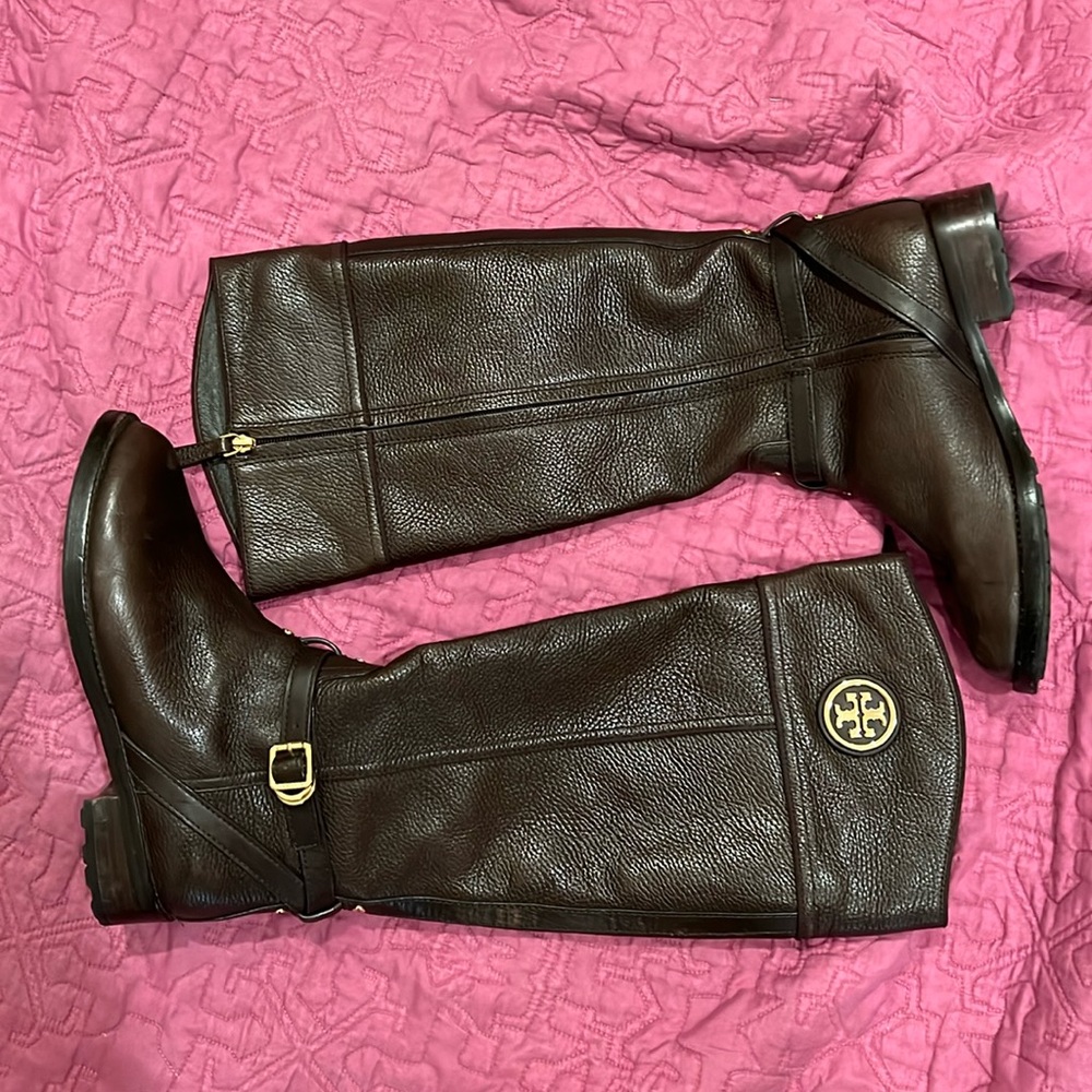 Brown leather TORY BURCH RIDING boots